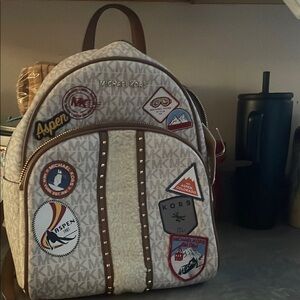 Michael Kors Beige Backpack with Patches